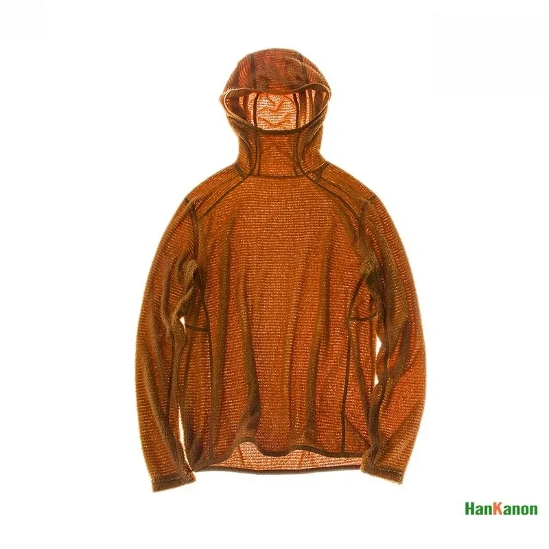 Thermolite® Lightweight Hooded T-Shirt Men's Long Sleeve Thermal Hoodie for Hiking Camping & Cycling Anti-Static & Anti-Pilling