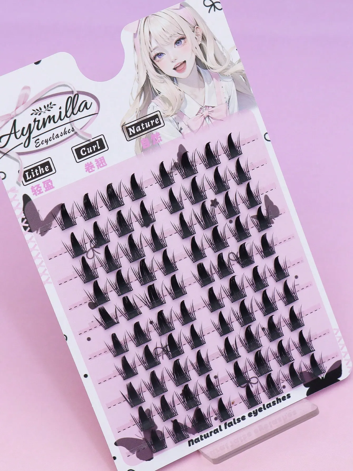 Manga Anime Spiky Cluster Lashes Sharp Tip Fox Eye Individual Eyelashes Cosplay DIY Segmented Fake Lashes
