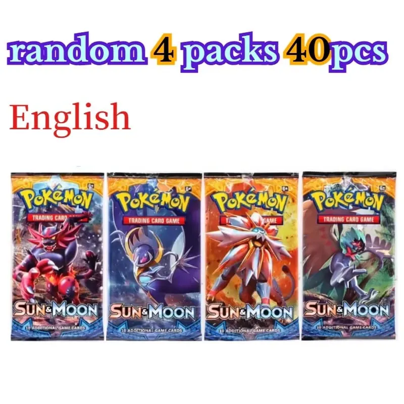 楽しい 40 ピースポケモンカードパック 4 セット日月バイオレット 151 英語トレーディングカードグッズおもちゃハロウィンギフトファンタジー SF