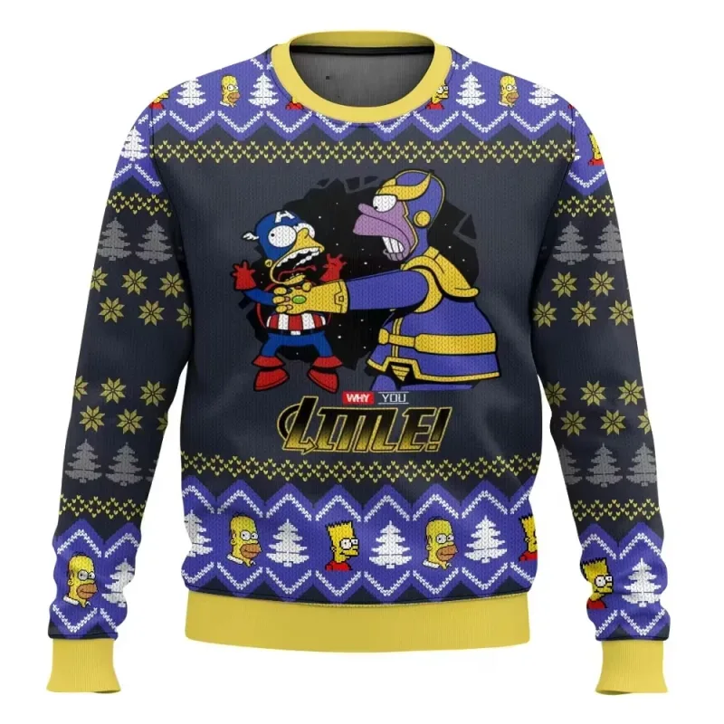 outono e inverno de volta ao futuro suéteres feios de Natal, camisas de anime de desenho animado para homens e mulheres, roupas