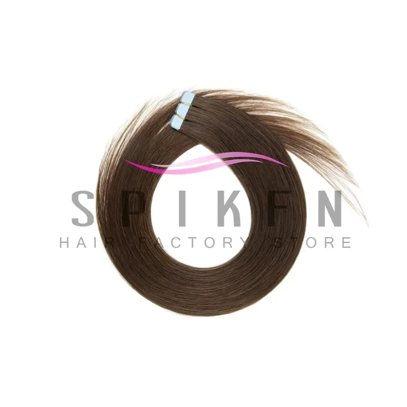 12"-20" Mini Tape Hair Extensions Machine Remy Skin Weft Adhesive Tape In Human Hair Natural Black Brown Blonde Straight 10pcs