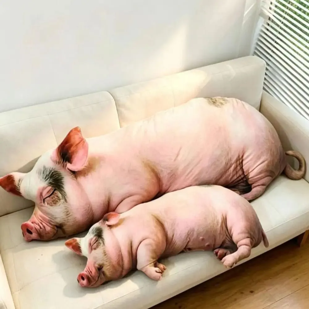 Plush Material Animal Body Pillow PP Cotton Filled Soft Texture Animal Cushion Doll Toys Cute Design 40cm Size Pig Keychain