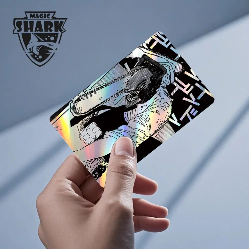1pc Front Cool Anime Evil Holographic Laser Shinny Film Skin Sticker Cover for Debit Bank Credit Card