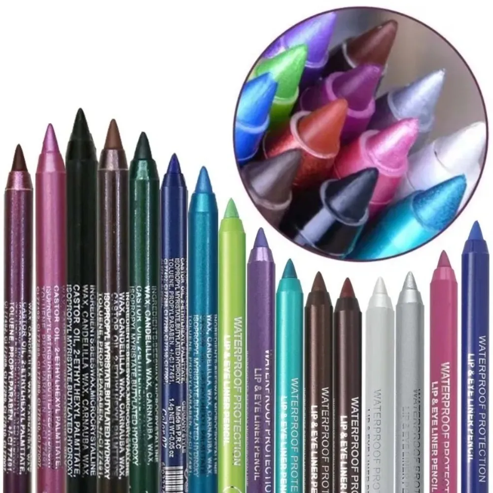 17 Farben Perlglanz-Eyeliner-Stift, bunt, wasserdicht, langlebig, matt, glatt, leicht zu tragen, Lidschatten, Eyeliner-Stift, Augen-Make-up