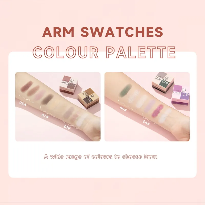 1 piece three in one eye shadow palette portable makeup matte and shiny finish multi-functional neutral tone easy to mix
