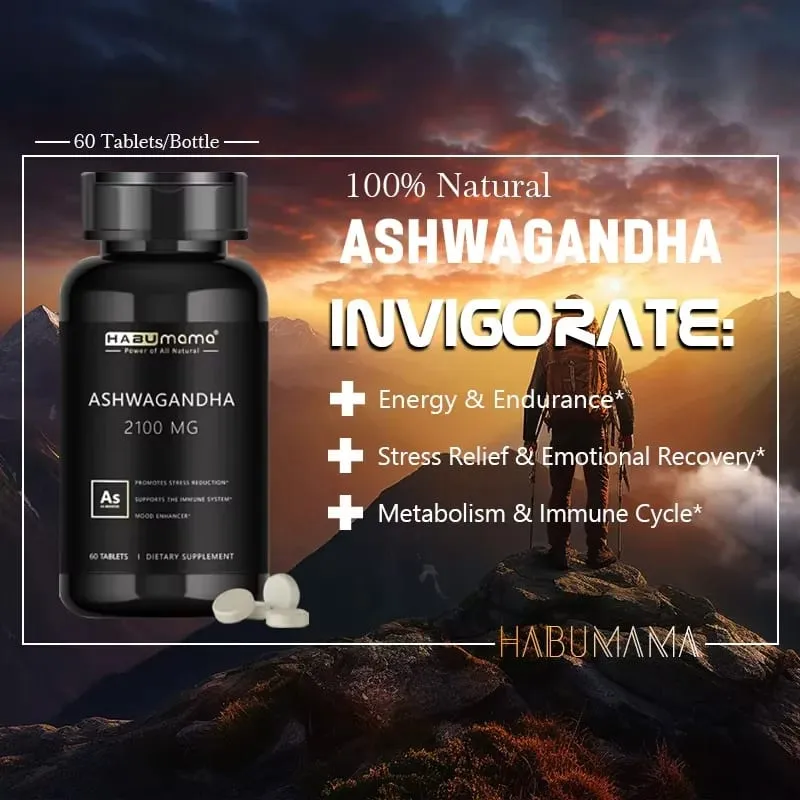 Original Ashwagandha Energy Supplement Non-GMo understøtter reproduktiv sundhed Natural Energizer