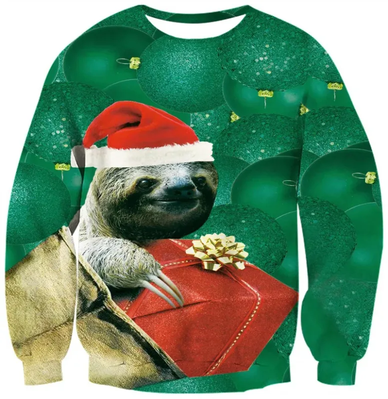 Ugly Christmas Sweater For Men Women Funny Novelty Xmas Sweatshirt 3d Printed Cartoon Animal Long Sleeve Pullover Hoodies Tops