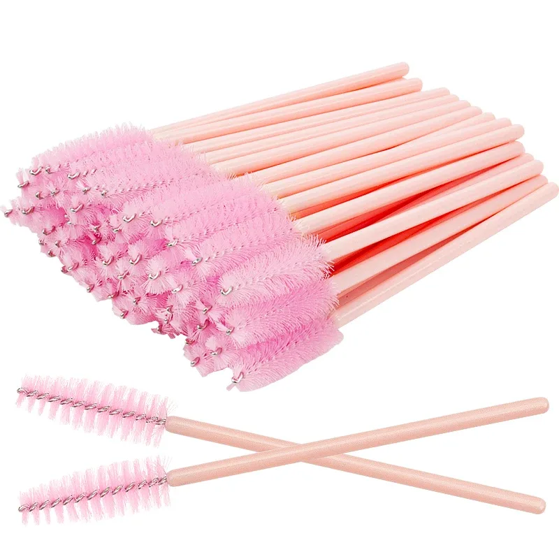 50 stk. Engangs øjenvippebørster Nylon brynbørste Crystal Mascara Wands Applikator øjenvipper Kosmetisk kam kvinder Makeup værktøj