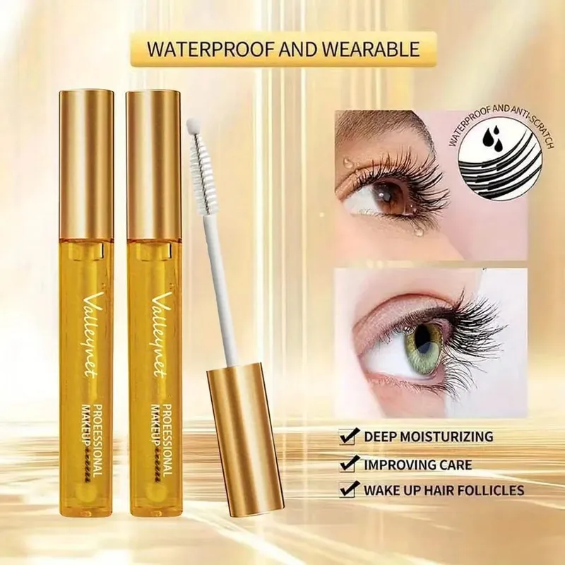 2Pcs/Set Natural Lash Care Serum + 5D Curling Mascara Lashes Curled Lashes Long-lasting Waterproof Travel Eye Makeup Set — image 4