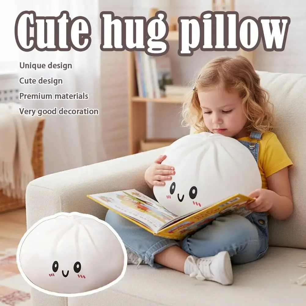 Large Simulation Bun Pillow Stress Relief Ball Fidget Sensory Toy Food Squishy Bun Squeeze Dough Ball Fun Gifts Anti-Anxiety