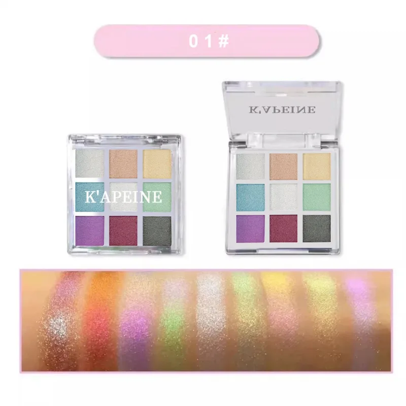 9-Color Glitter Chameleon Eyeshadow Palette Waterproof Long Lasting Pressed Powder Cosmetic Kit Fashion Women Eye MakeUp Pallete
