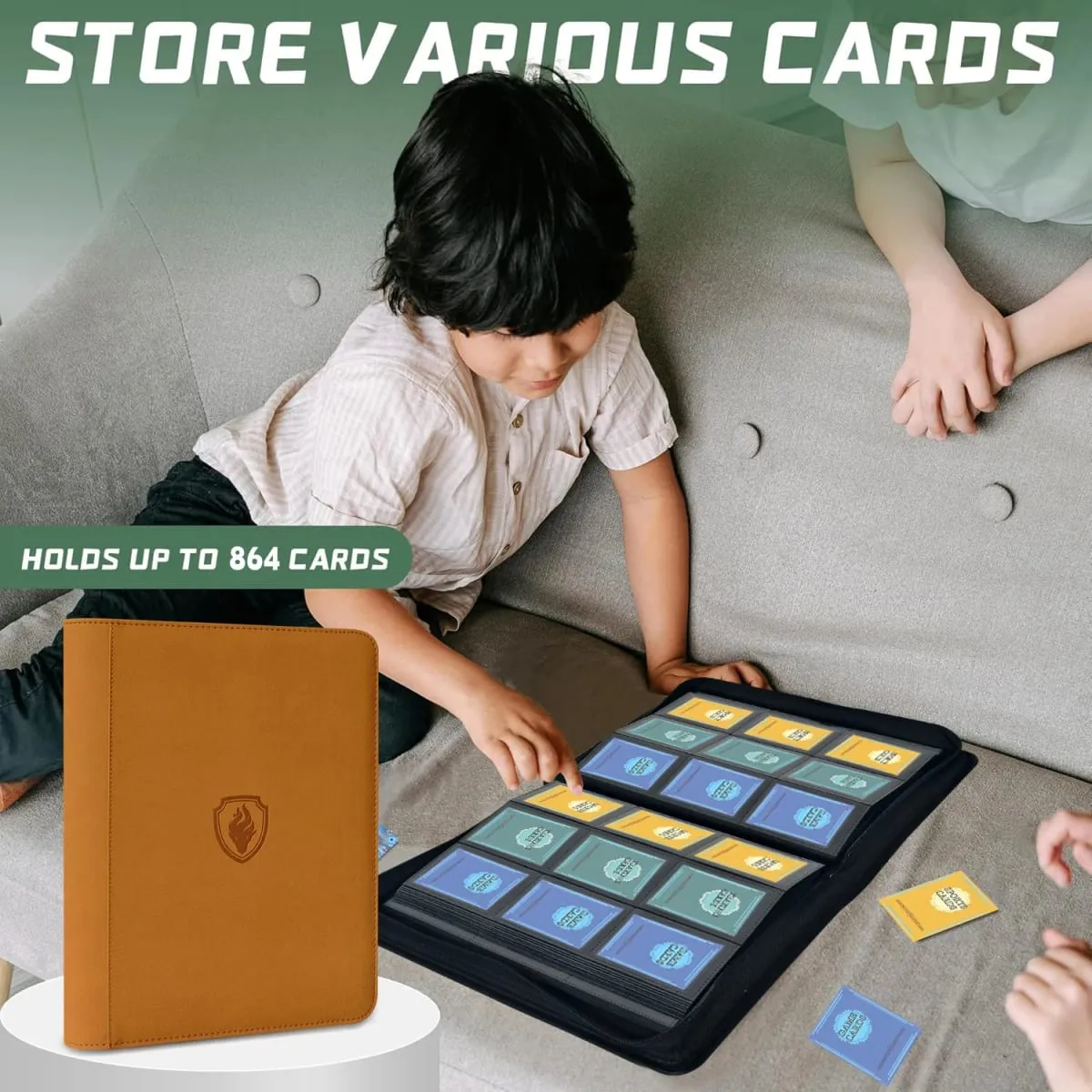 9-Pocket Ring-Less Card Binder Double Capacity Can Hold 864 Cards Suitable for Sport/YGO/PTCG/Game Cards