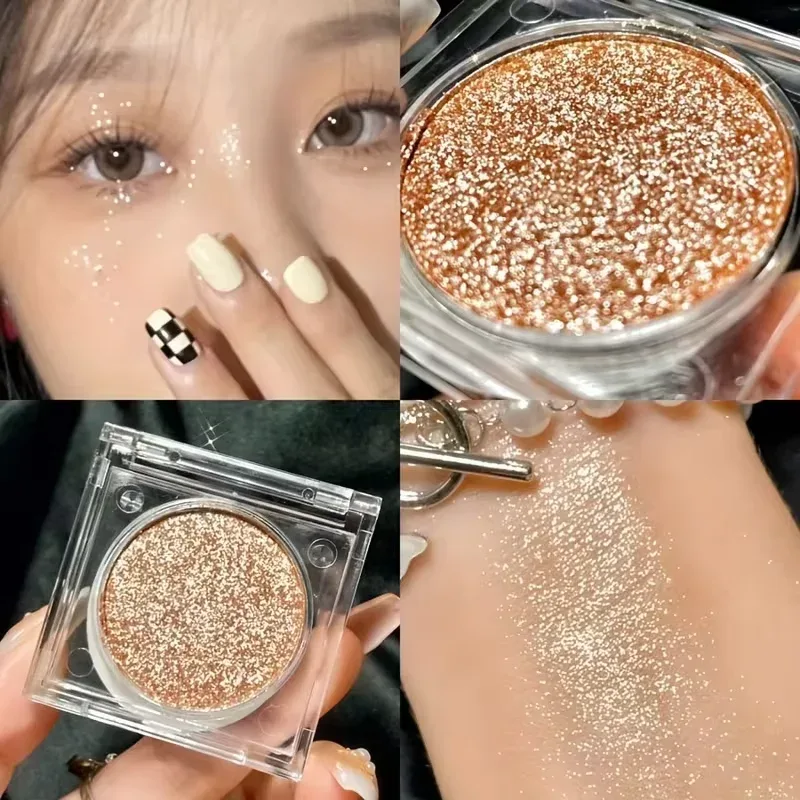 Long-Lasting Glitter Eyeshadow - Radiant High Shine Finish Instant Highlighting Effect Sparkling Powder Eye Makeup for Parties