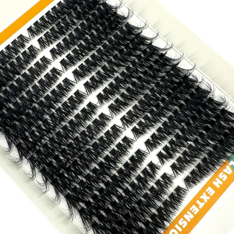Left/Right Individual Lashes Cat Eye Lash Extension 80D Fluffy Lash Clusters Thick Volume Eyelash Clusters Extensions