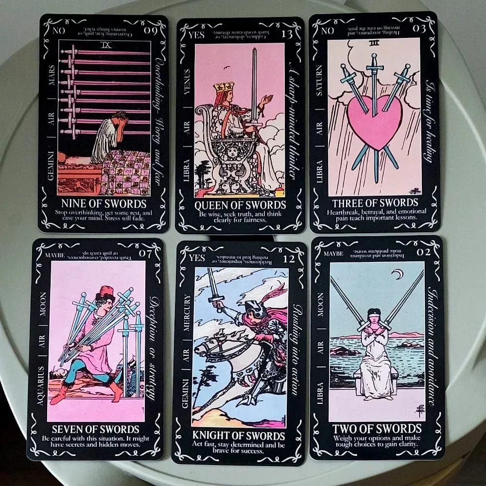 Beginners Tarot Deck in Tin Box with Guidebook 11*6.2cm 78 Tarot Cards with Astrology & Numerology Insights