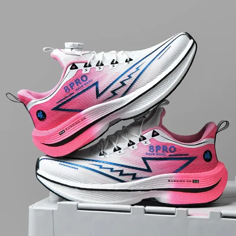Carbon Plate Marathon Running Shoes Men Women Breathable Lightweight Shock Absorbing Non Slip Sports Sneakers