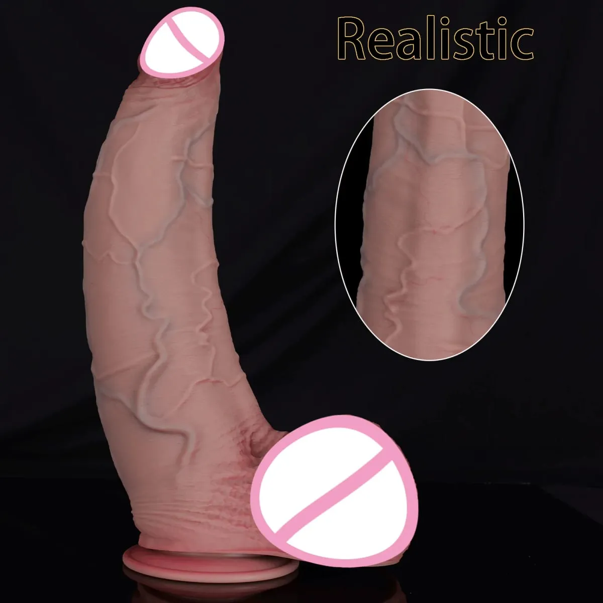 Super Realistic Huge Dildo Thick Soft Silicone Penis Suction Cup Suitable for Vaginal Insertion Adult Sex Toys for Women Men Gay — image 4