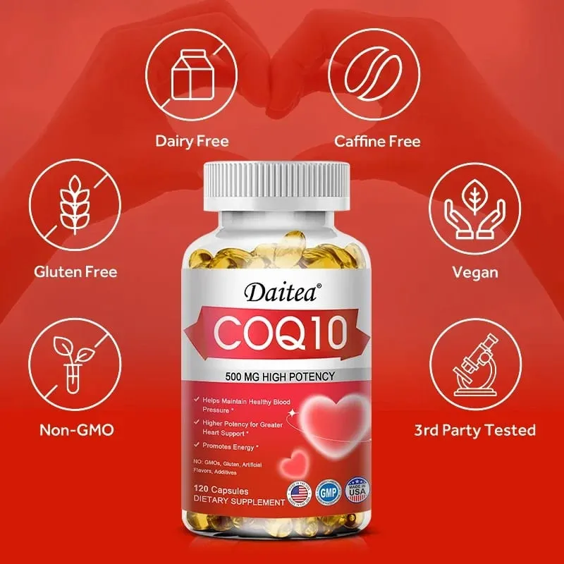 CoQ10 500 mg Softgels - Ultra High Absorption CoQ10 Supplement - Antioxidanttilskud til vaskulær og hjertesundhed — image 2