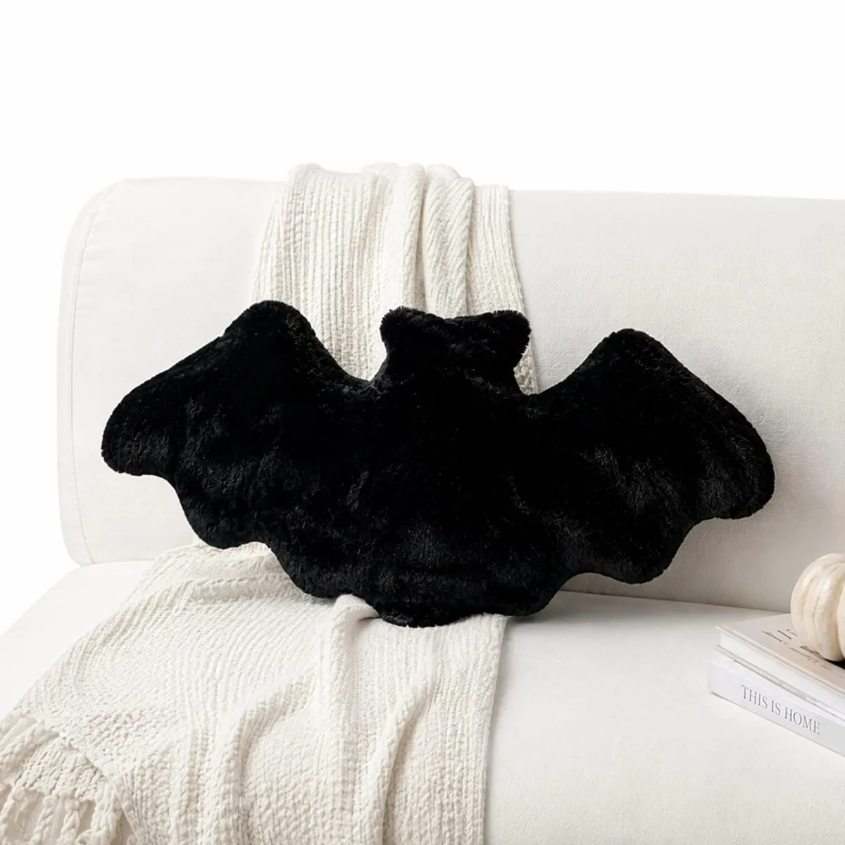 Plyšový polštář Halloween Bats Dekorativní polštář Halloween Furry Bat Plyšové polštáře pro Halloween Dekorativní domácí rozkládací pohovka