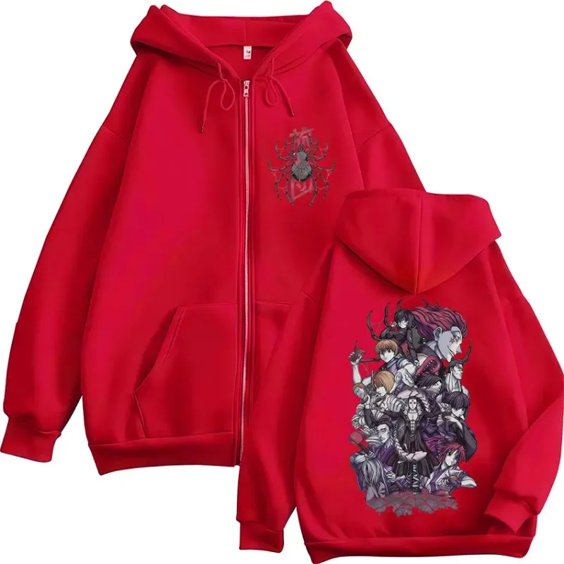 Anime Hunter X Hunter Spider Phantom Troupe Zipper Hoodies Men's Zip Up Hooded Sweatshirts Long Sleeves Pullovers Jacket Coats