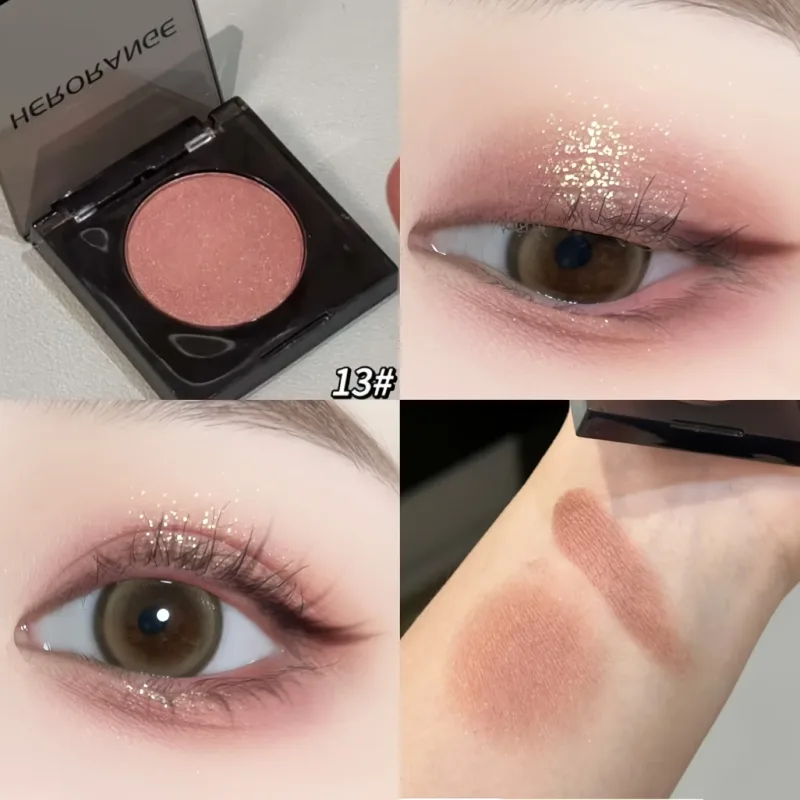 Herorange 16 Color Eyeshadow Highlight Palette Matte Shimmer Orange Brown Pink Champagne Waterproof Portable Festival Mak