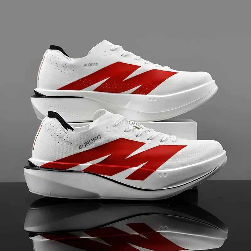 Men Carbon Plate Running Shoes Breathable Mesh Women Athletic Sneakers Cushion Sport Trainers Outdoor Marathon Jogging Footwear