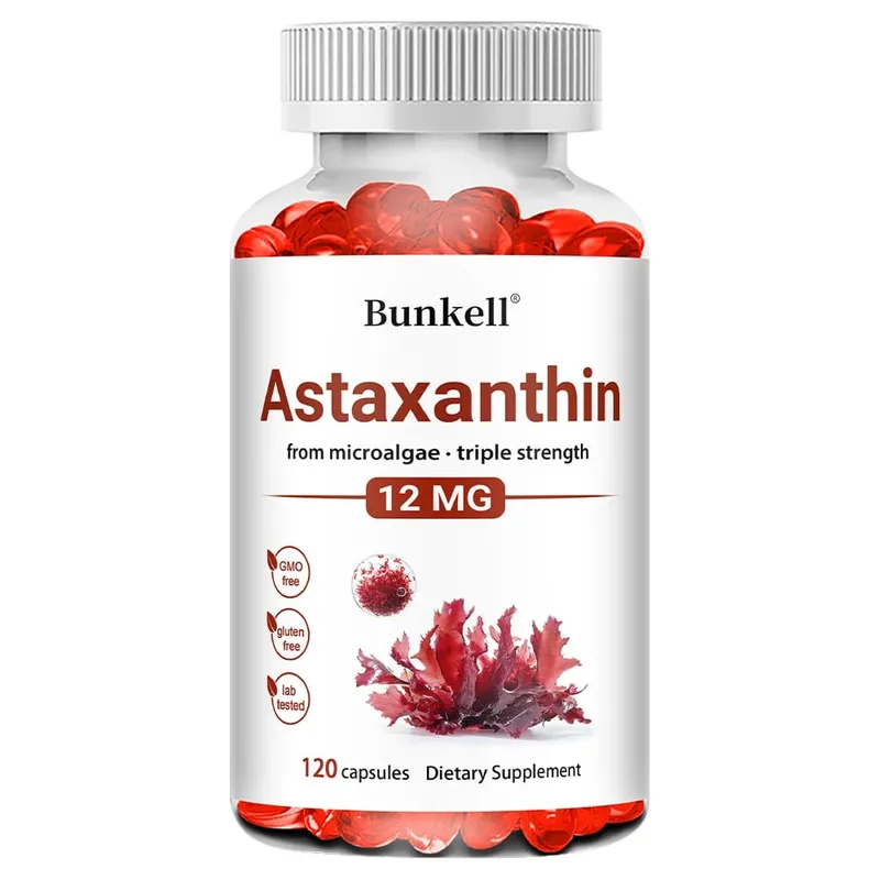 Astaxanthin Capsules 12mg Promotes Cardiovascular Health and Accelerates Metabolism Support Eye Joint & Skin Health