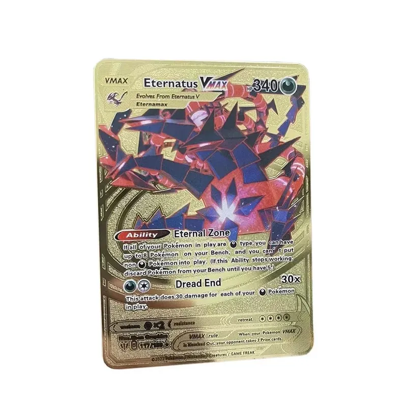 Pokemon Card Vmax Metal Pokémon Letters Pikachu Gx Mewtwo Charizard Vstar Anime Games Toys Golden Iron Playing Cards Kids Gifts — image 21