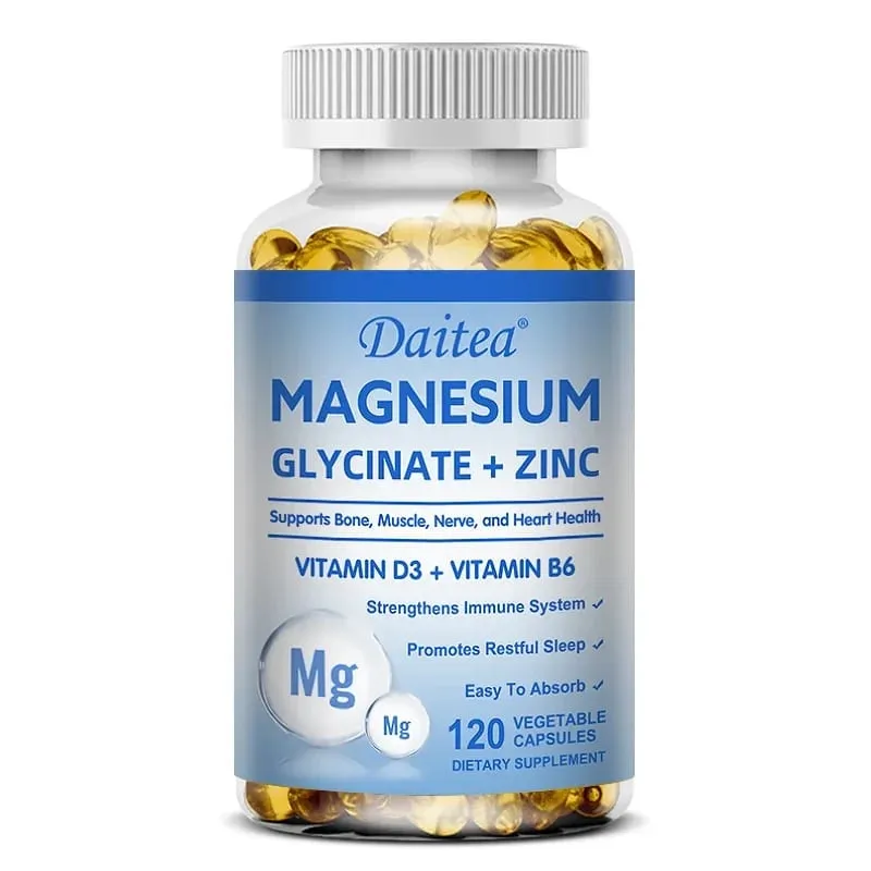 Daitea Magnesium dan Zinc Capsules - Suplemen Magnesium Glisinat untuk Mendukung Sendi Saraf Otot dan Kesehatan Jantung