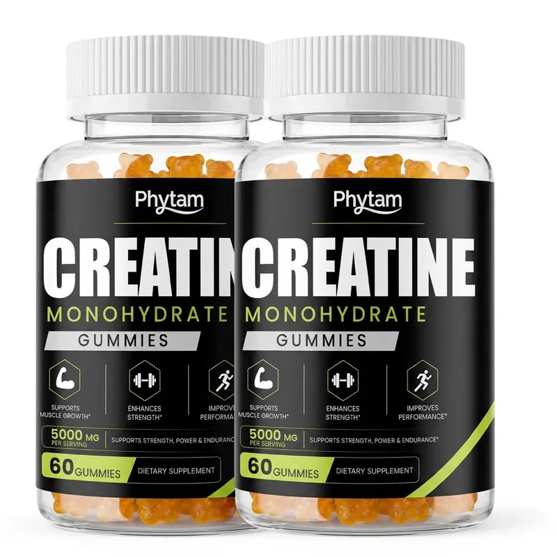5000mg Creatine Monohydrate Bear Gummies 60 Count Chewable Daily Workout Nutrition Supplement Supports Athletic Performance & Muscle Maintenance
