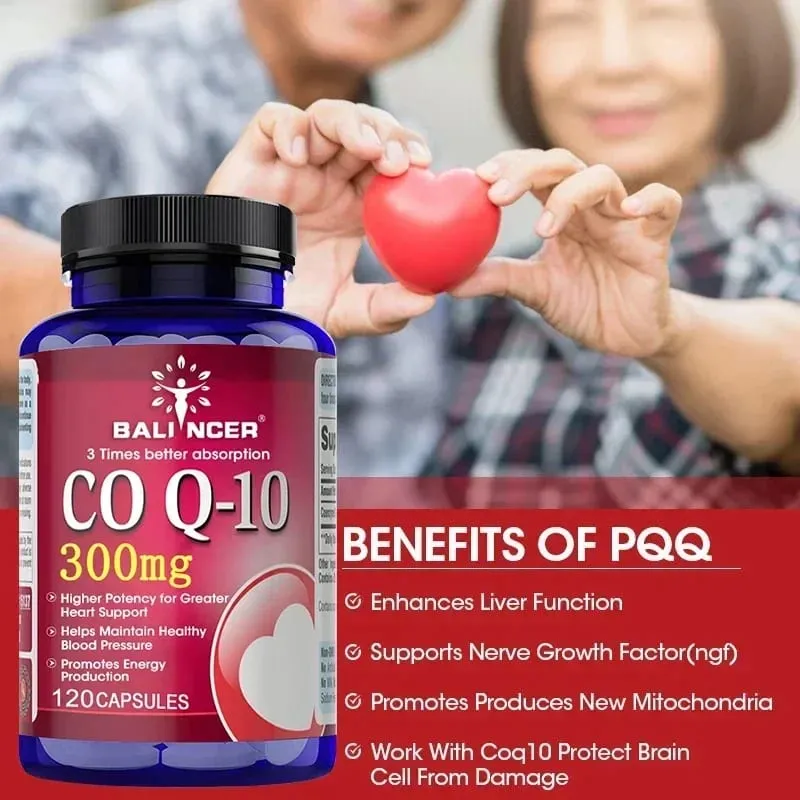 120 Capsules de Coenzyme Q10 fournissent de l'énergie, des vitamines, des aliments de santé, organiques, taux d'absorption Ultra-élevé, COQ10 aide à la santé du sang — image 6