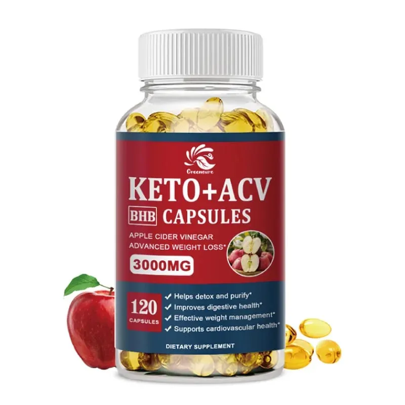 Greensure Keto Viên nang giấm táo ACV với rượu táo Keto bổ sung Công thức hương vị táo cho nam và nữ