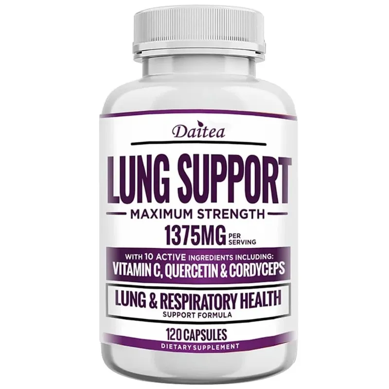 Lung Support Supplement for Lung Cleanse & Detox with Quercetin Bromelain Vitamin C & Cordyceps for Lung Respiratory Support