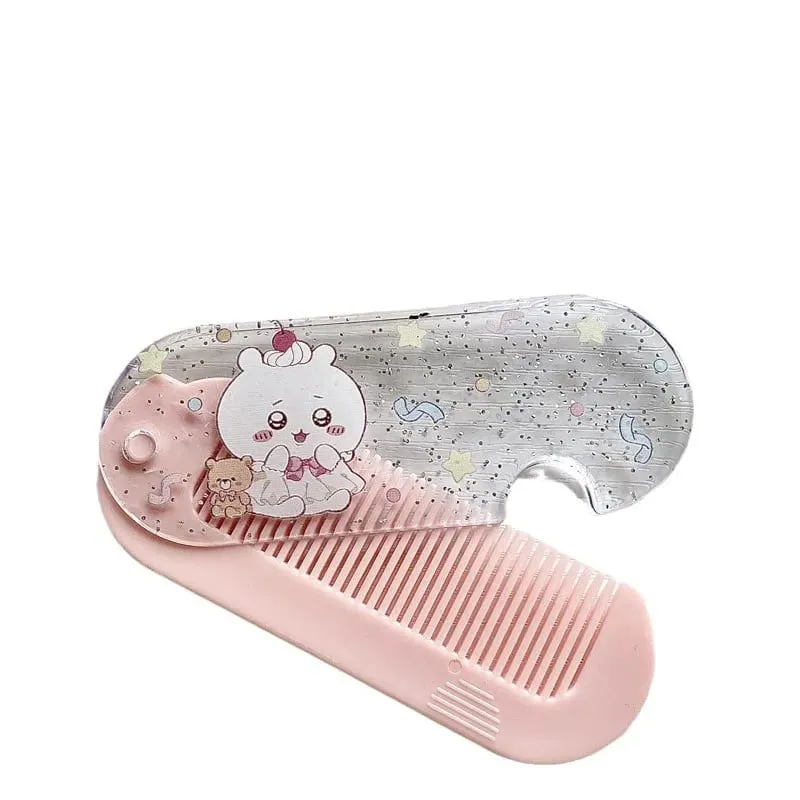 Mới Yiji Hoạt Hình Gấp Lược Nhỏ Di Động Bỏ Túi Trang Điểm USAGI うさぎ ハチワレ Hachiware Mini Dễ Thương Lược Nổ Lược Quà Tặng