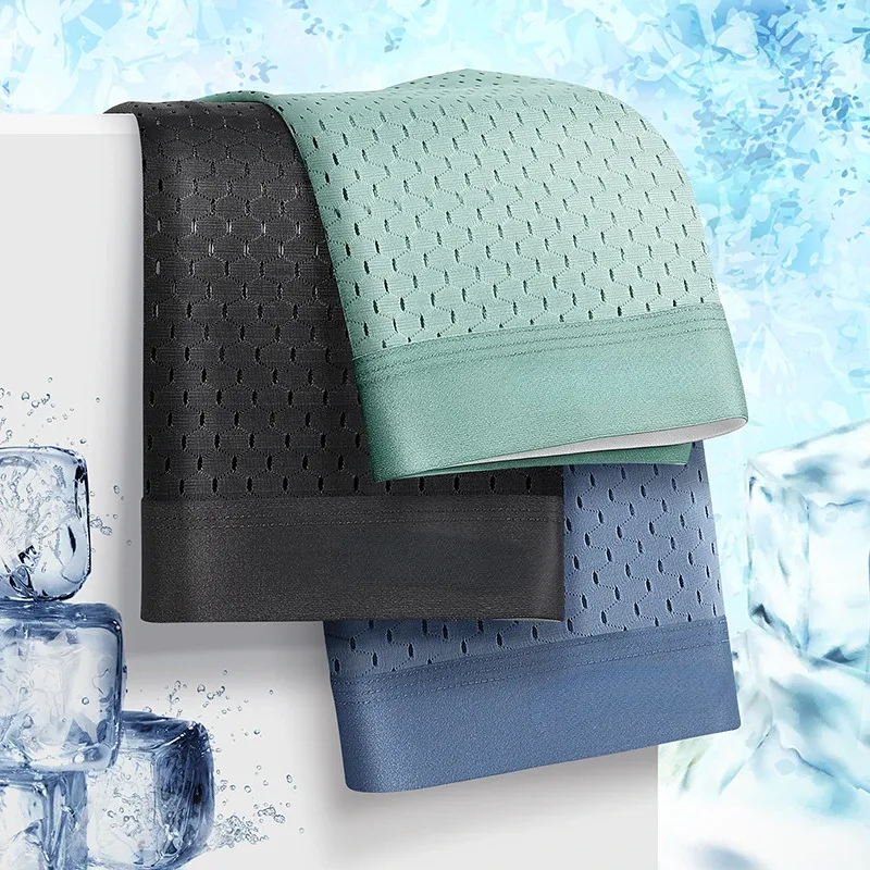 Liquidación, calzoncillos tipo bóxer de malla de seda de hielo para hombre, bañadores de estilo aleatorio, ropa interior deportiva transpirable de secado rápido, Boxershorts, ropa interior para niños — image 5