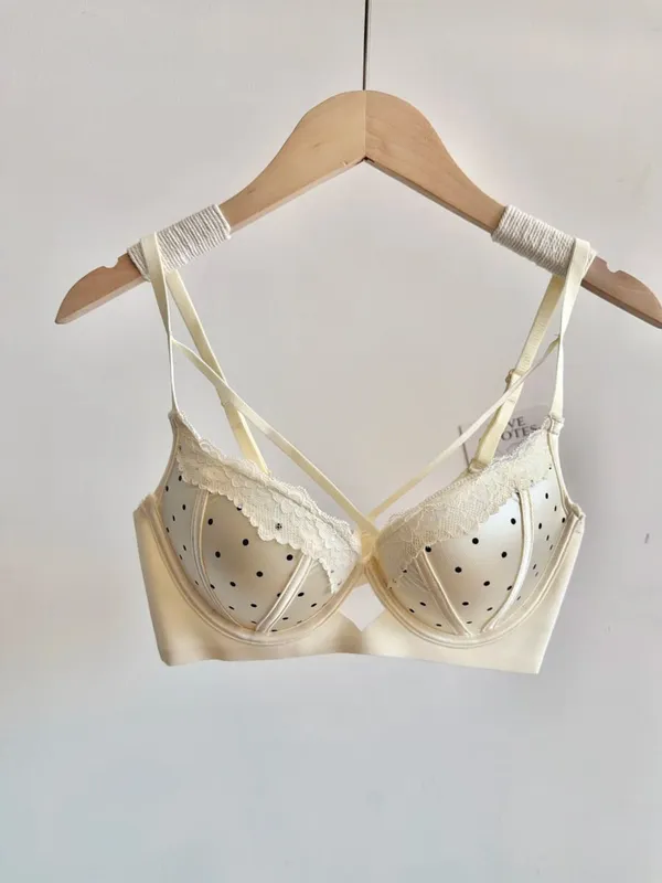 French Lace Push Up Bra Set Polka Dot Small Cup Shaping Sweet Sexy Erotic Lingerie Comfort Underwire Women Intimate Apparel S-xl — image 11