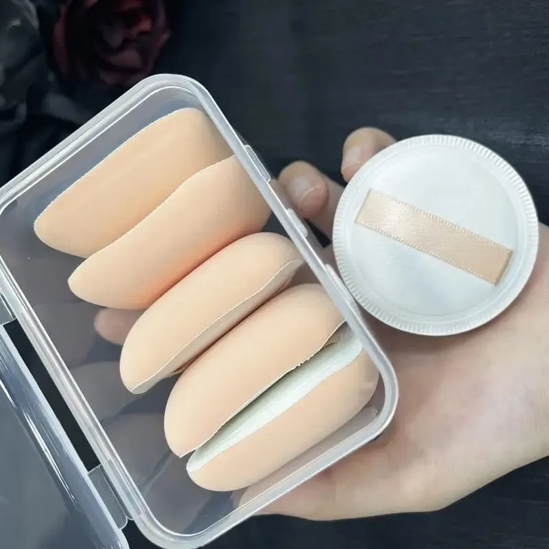 5pcs Round Square Triangle Shape Makeup Sponge Puff Dry Wet Dual-use Soft Cotton Candy Air Cushion Foundation Powder Puff