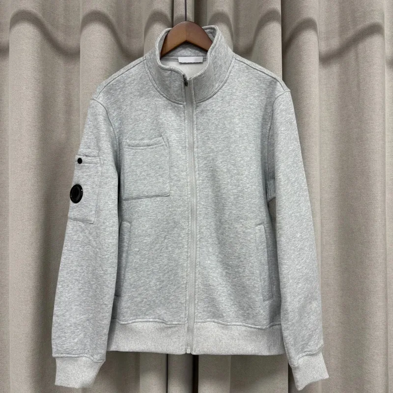 Printemps nouveau Style décontracté couleur Pure col montant veste hommes fermeture éclair manches longues fermeture éclair confortable coton sweat — image 6