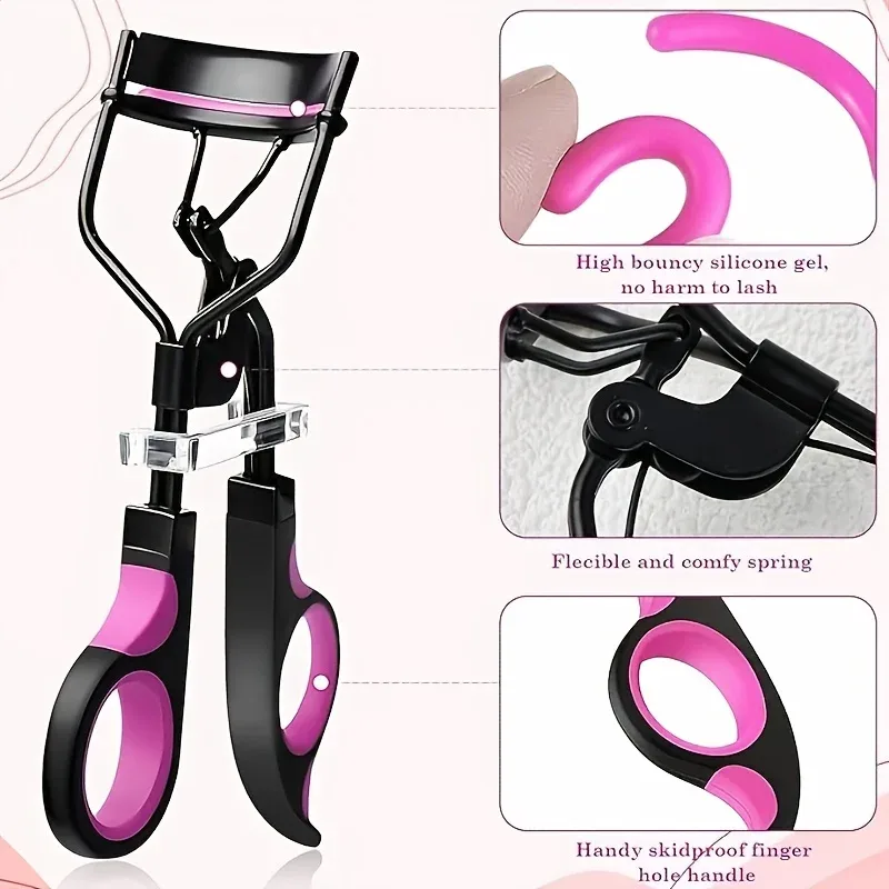 Portable 8-in-1 Eyelash Curler Set with Comb Separator Brushes & Pads. Professional Makeup Tools for Women & Men