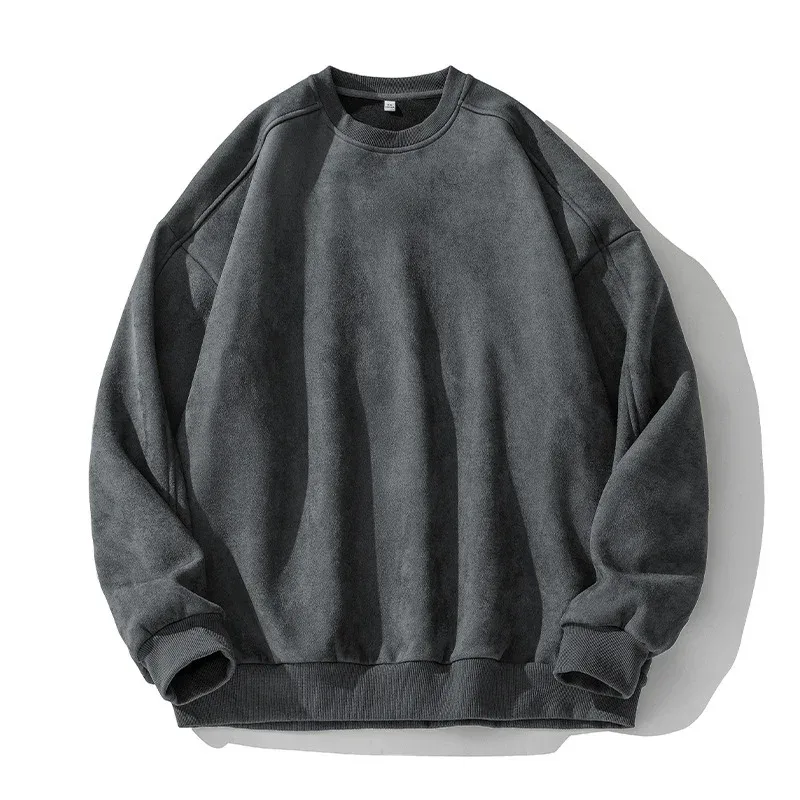 Sweat-shirt à manches longues pour homme, vêtement de marque violet, col rond, Baggy, décontracté, en daim, automne-hiver, 2026 — image 9
