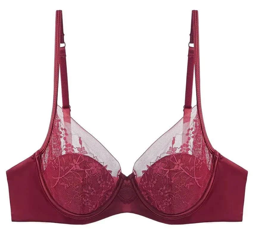 Bridal Festive Red Lace Intimates Kit Soft Underwire Thin Cup Push‑Up Support Lingerie Set For Small Bust 32‑38 Women Underwear