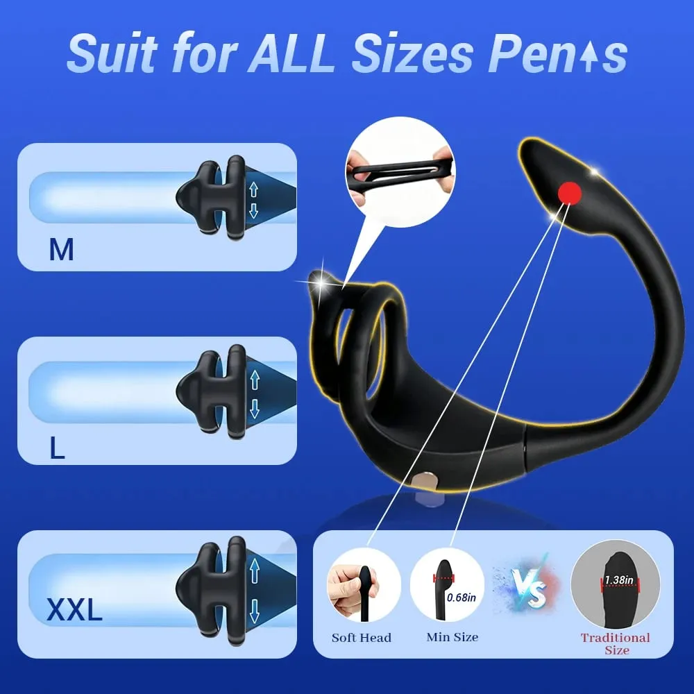 APP Penis Cock Ring Male Wireless Remote Control Male Ejaculation Delay Stimulator Anal Butt Plug Adult Sex Toy for Men Couples