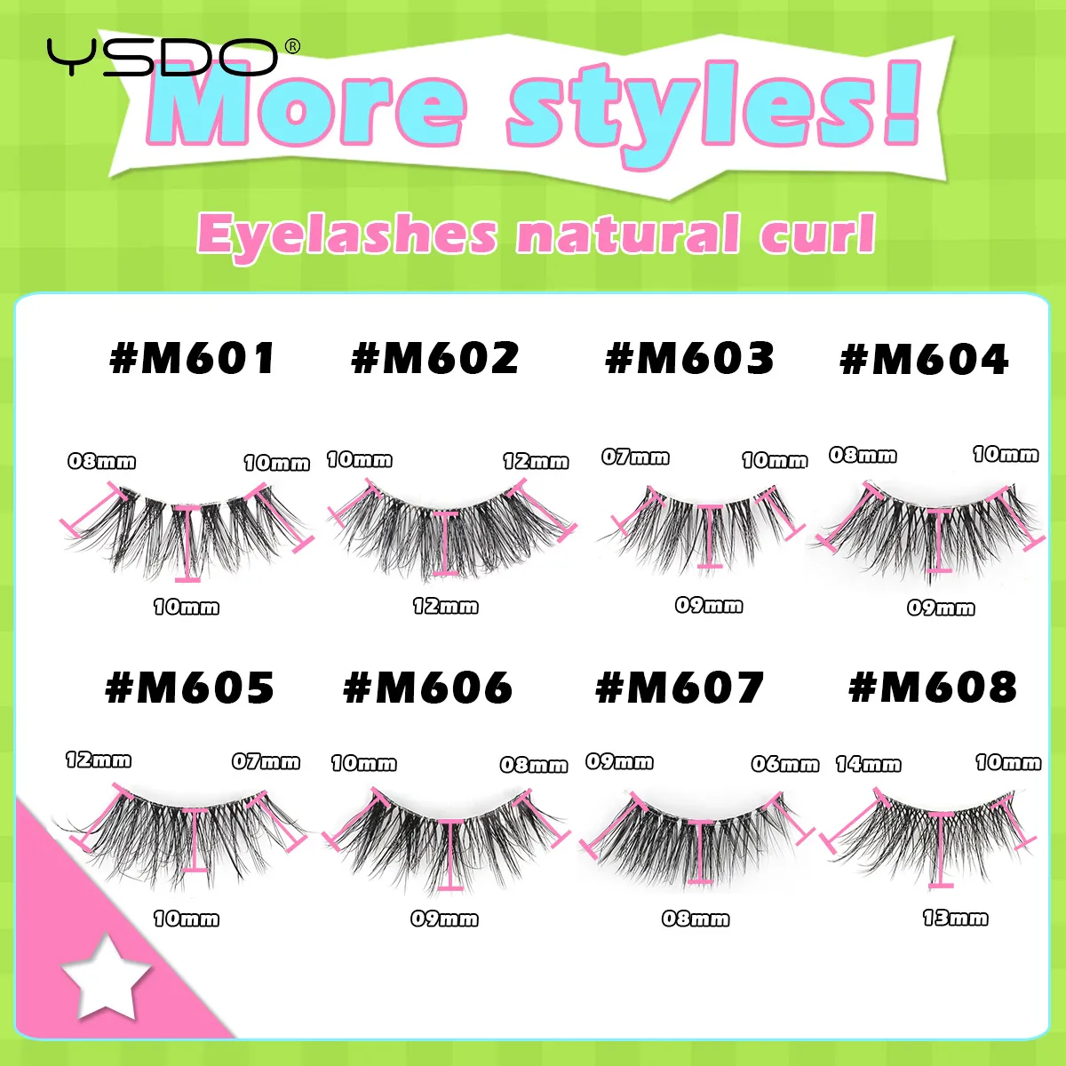 Poloviční řasy Přírodní načechrané umělé řasy Cat Eye Lash 3D Umělé norkové řasy Soft Winged Eyelash Extension Makeup Tool — image 3