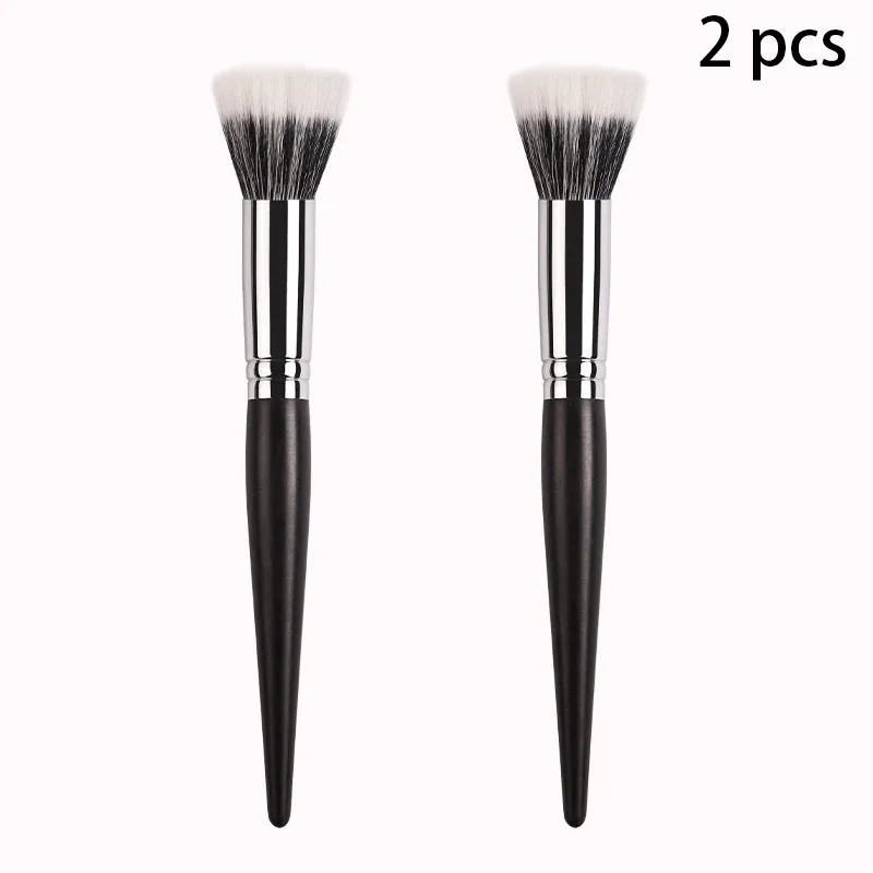 2 PCS Multitask Makeup Brush Professional Blush Contour Brush Soft Synthetic Fiber Make Up Brushes