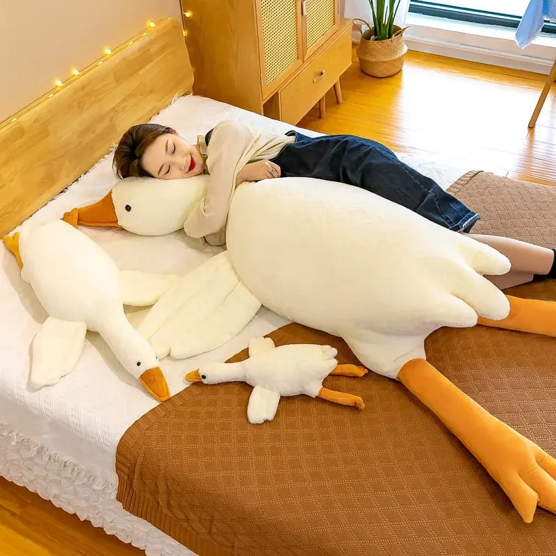 90/130/160/190cm plush baby goose stuffed animal throw pillow for large sofa for bedtime companionship plush pillow as a gift