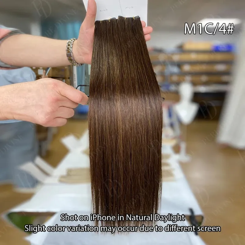 Hot Sale Genius Weft Human Hair Extensions 50g/pc Double Drawn Balayage Blonde Full End Invisible Straight Virgin Remy Hair 15A