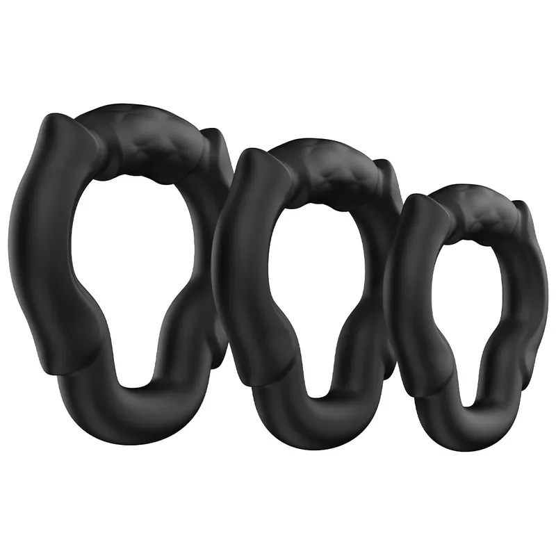3 PCS Sizes Silicone Penis Rings Male Cock Ring for Erection Enhancing Long Lasting Stronger Adult Sex Toys for Men Couples 18+