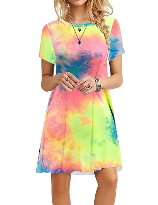 Leopard Pattern Women 3D Print Fashion Dresses Short Sleeve Summer Loose Casual Short Dress Streetwear Ladies Mini Dress — image 5