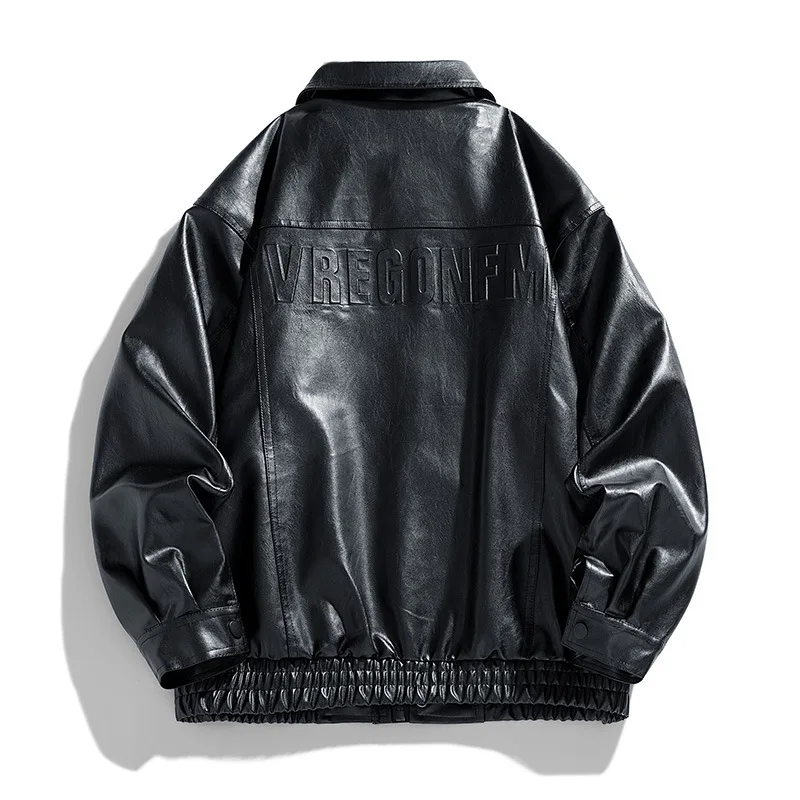 New men's PU leather jacket, stand-up motorcycle-style jacket, leather jacket for casual wear, high-quality durable jacket