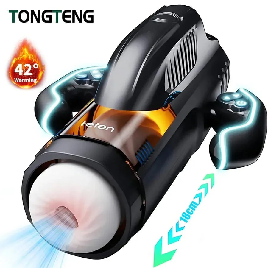 Leten Male Masturbator Automatic Cup with Sucking Thrusting Modes Heating Blowiob Hand Free Sex Machine Adult Sex Toy for Men
